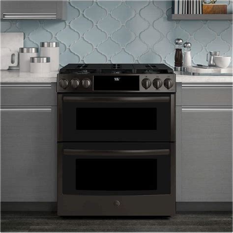 ge black stainless gas range